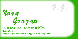 nora grozav business card